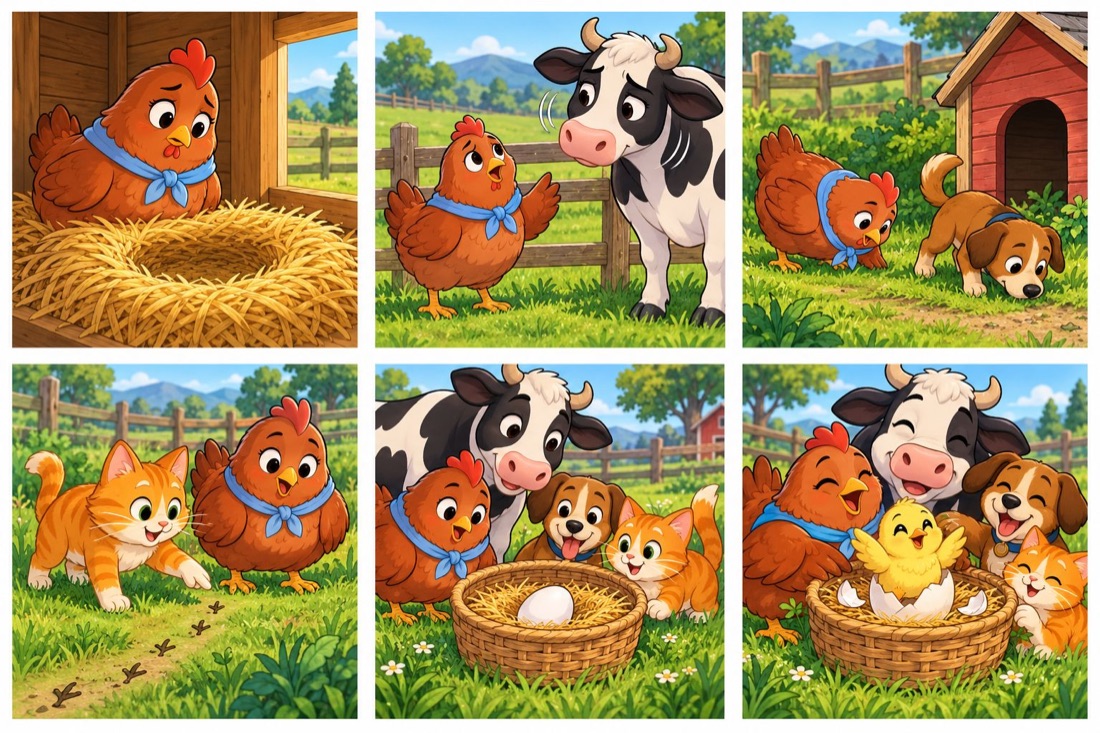 Lámina: la gallina Rosita